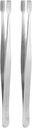 HARFINGTON 2pcs Flat Tweezers 4.7" Stainless Steel Precision Tweezers Wide Tip Collector Tools for Stamps Documents Jewellery Making Electronic Repair Sheet Material Precision Work