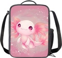 Ystardream Girls Lunch Boxes for School Axolotl Lunch Bag for Women Men Insulated Lunchbox for Adult Cute Lunch Bags Reusable,Small Foldable Lunchbag for Work School