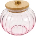 Glass Tea Can Bamboo Lid for Nuts Cookies Grains Airtight Storage Jar Home Decor