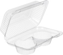 Inline 2-Cup Compartment Clear Plastic Large Muffin Cupcake Bakery Container (pack of 40)
