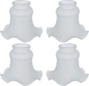 Aspen Creative 23097-4A Transitional Style Replacement Floral Shaped Frosted Glass Shade, 2-1/8" Fitter Size, 4-1/8" Height x 5-1/8" Diameter, 4 Pack
