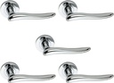 5 Sets of Door Handles 'Scarlet' Solid Zamac Lever on Rose - Polished Chrome