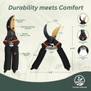 Heavy Duty Pruning Shears for Gardening | High-Grade Titanium Steel Blade Shears for Indoor Plants & Roses with Saftey Lock | Versatile Bypass Pruning Shears for Small & Large Plants