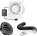 HG Power 6 Inch Exhaust Fan with Speed Controller Kit-With 6 Inch 16 Feet Air Ducting and 6 Inch Aluminium Alloy Round Air Vent