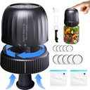 Electric Mason Jar Vacuum Sealer Electric Vacuum Sealer 3-in-1 Automatic Sealer Compatible with Vacuum Bags, Can Opener, Wide Mouth and Regular Mouth Mason Jar Lids for Food Storage (Solid Color)