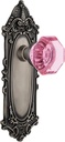 Nostalgic Warehouse 722686 Victorian Plate Single Dummy Waldorf Pink Door Knob in Antique Pewter