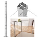 Muzata Corner Cable Railing Post 42 Inch 42"x2"x2" T-drilled One-Post Corner Solution Surface Mount Brushed Stainless Steel Cable Railing System Kit Indoor Outdoor with User Guide PS02 L34L
