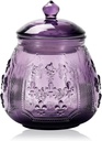 Glass Cookie and Candy Jars With Airtight Lids For Food Storage, Household (Purple, MD 4.6 in *H 5.9 in)