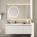 Bathroom Vanity with Sink, 48 inch Single Sink Bathroom Vanity with Mirror Defogger, Wall Mounted Floating Vanity Bathroom Storage
