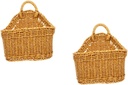 2pcs Hanging Vegetable Basket for Kitchen Organization Woven Storage for Fruits and Spices Wall-mounted Design for Space-saving Rustic Item