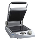 Cadco CPG-10F Single Panini/Clamshell 120-Volt Grill with Smooth Top Plate, Stainless Steel, 25 lbs., For Commercial Use