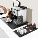 Coffee Mat, 24''x16'' Silicone Mat with Detachable Pad for Countertop, Fits Under Coffee Maker & Dish Rack,Heat Resistant Kitchen Gadget (Black, 24''x16'')