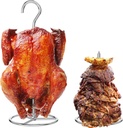 Turkey Hanger with Vertical Skewer, Poultry Hanger for a Whole Chicken, Turkey Holder Rack for Bronco, Weber, Pit Barrel, Green Egg Smoker, etc, Turkey Fryer Accessories