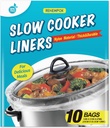 Slow Cooker Liners 13x21 Inch Large Size Thick Pot Liners Nylon Cooking Liners Fit for 3-8QT Oval & Round Pot (10Bags 1Pack)