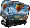 Hot Air Balloon Toaster Cover 2 Slice, Two Slice Bread Machine Covers Quilted Toaster Dust Cover Universal Size Kitchen Small Appliance Cover With Top Handle
