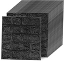 3D Wall Panels Peel and Stick，XPE Foam Stone 3D Wallpaper, Textured Faux Brick Wall Panels Black，30PCS