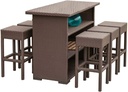 Christopher Knight Home Milton Outdoor Wicker Bar Set, 7-Pcs Set, Dark Brown