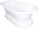 Kingston Brass VCT7D663025 Aqua Eden Pedestal Tub, White