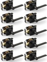 Mengico 10 Pack Passage Door Levers Black Finish, Heavy Duty Interior Door Handles for Closet and Hallway, No-Locking Keyless Square Door Knob, Reversible for Left or Right