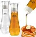 2 Pcs 8.8oz Syrup Dispenser Honey Pot with Lid Cup, Glass Honey Dispenser Jar, Automatic Reflux, Maple Syrup Dispenser, Honey Container, Honey Dispenser Jar for Home Kitchen Honey & Syrup Storage