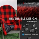 The Chair Blanket™ Reversible Waterproof with Sherpa Lining – Portable Outdoor Cover for Camping, Sports & Patio – Folds into Carry Pouch with Strap - Buffalo Plaid