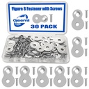 30PCS Figure 8 Fastener with Screws, Heavy Duty Table Top Fasteners, 12 Gauge Steel Desk Top Connectors