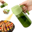 2 In 1 Oil Sprayer, 16oz/470ml Olive Oil Dispenser Bottle Glass Oi l Spray Bottle with 12 Labels, Kitchen Oi l Dispenser with Spray and Pour for Cooking, Air Fryer,BBQ(COLOR:green)