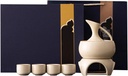 7-Piece Winter Sake Set - Candle Heated Ceramic Practical Tea Ware, for Sushi Restaurant, Newlywed Gift