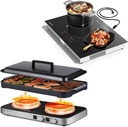 AMZCHEF Double Induction Cooktop with Removable Iron Cast Griddle Pan & AMZCHEF Double Induction Cooktop Induction Stove