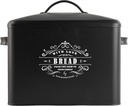 Extra Large Black Bread Box - Bread Boxes for Kitchen Counter Holds 2+ Loaves for All Your Bread Storage - Bread Container Counter Organizer to Suit Farmhouse Kitchen Decor, Vintage Kitchen, Rustic