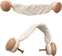 HWAQHDYL 2 Pack Bohemian Style Rope Knobs Door Handle Rope Knot Cabinet Drawer Cupboard Furniture Door Wooden Pulls Handles Drawer Pulls for Kitchen Cabinet Wardrobe Cupboard (A)