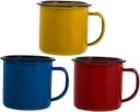 3pcs Vintage Enamel Mugs Colorful Retro Drinkware for Tea and Juice Easy to Clean Water Cups for Home and Outdoor Use