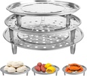 3PCS Steamer Rack, Stainless Steel Canning Rack Cooking Food Vegetable Steaming Tray Thickened Steaming Rack Stand, 22CM 24CM 26CM