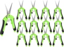 JEUIHAU 12 Pack 6.5 InchesPruning Shears Trimming Scissors, Gardening Hand Pruning Shears with Straight Tip Stainless Steel Blades, Micro Tip Pruning Snips for Trimming Garden Herb Plant Flower, Green