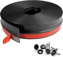 Garage Door Seal Top and Sides, 36Feet Universal Black Garage Door Weather Stripping Replacement, Adhesive Backed Rubber Garage Door Trim Seal Strip