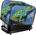Green Lizard 2 Slice Toaster Covers Bread Machine Cover Quilted Dustproof Fingerprint Protectors Small Washable Appliance Cover Bread Maker Dust Protection Universal Size