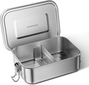 G.a HOMEFAVOR Bento Lunch Box, Stainless Steel Lunch Containers Leakproof with Removable Divider, Metal Lunch Containers, 800 ml, Dishwasher Safe