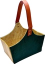 Bottle Green & Cream Velvet Handcrafted Foldable MDF Basket - Premium Gifting Basket HC1001