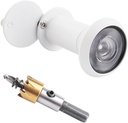 Door Viewer Peephole, Door Viewers with 0.63inch/16mm Drill Bit Kit, Fits 1-3/8" to 2-1/4" Front Door, 200 Degree Wide Angle Peep Eye Hole, Anti Peeping Reverse Privacy Covers - Matte White