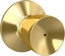 Schlage F40 V BEL 605 Bell Door Knob, Bed & Bath Privacy Lock, Bright Brass
