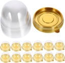GARVALON 50pcs Mini Cake Boxes with Dome Lids Sturdy Round Egg Yolk Puff Packaging Containers for Small Cakes Cupcakes Pastries and Lightweight and Practical Dessert Treat Holders