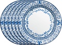 Corelle Vitrelle 6 PIECE Dinner Plates Set Triple Layer Glass and Chip Resistant, Lightweight Round Plates, Portofino
