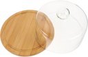 DECHOUS Japanese Style Dessert Tray Cake Carrier Lid Glass Cover Snack Pallet Table Decor