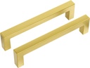 Haidms 30 Pack | 5 Inch Gold Cabinet Handles Brushed Gold Drawer Pulls Stainless Steel Cabinet Hardware Square Bar Modern Cabinet Handles for Kitchen Bathroom Cupboard