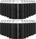 25-Pack Black Blank Beer Can Cooler Sleeves, PU Leather Insulated Can Sleeves for 12oz & 16oz Soda, Beer & Water Bottles, HTV & Sublimation-Friendly for DIY, Weddings & Gifts