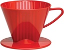 Fino Pour-Over Coffee Brewing Filter Cone, Number 2-Size, Red, Brews 2 to 6-Cups