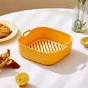 Kitchen Vegetables and Fruits Storage Tray Air Fryer Silicone Tray(D,16.8cm)