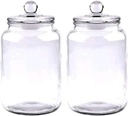Glass Jars 100 oz,Candy Jar with Lid For Household,Food Grade Clear Jars (2 Pack)