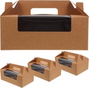 PRETYZOOM 4pcs Cupcake Boxes with Clear Window Sturdy Paper Bakery Carrier for Muffins Donuts and Desserts Safe and Odorless for Reliable Packaging