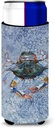 Female Blue Crab Cool Blue Water Ultra Beverage Insulators for slim cans